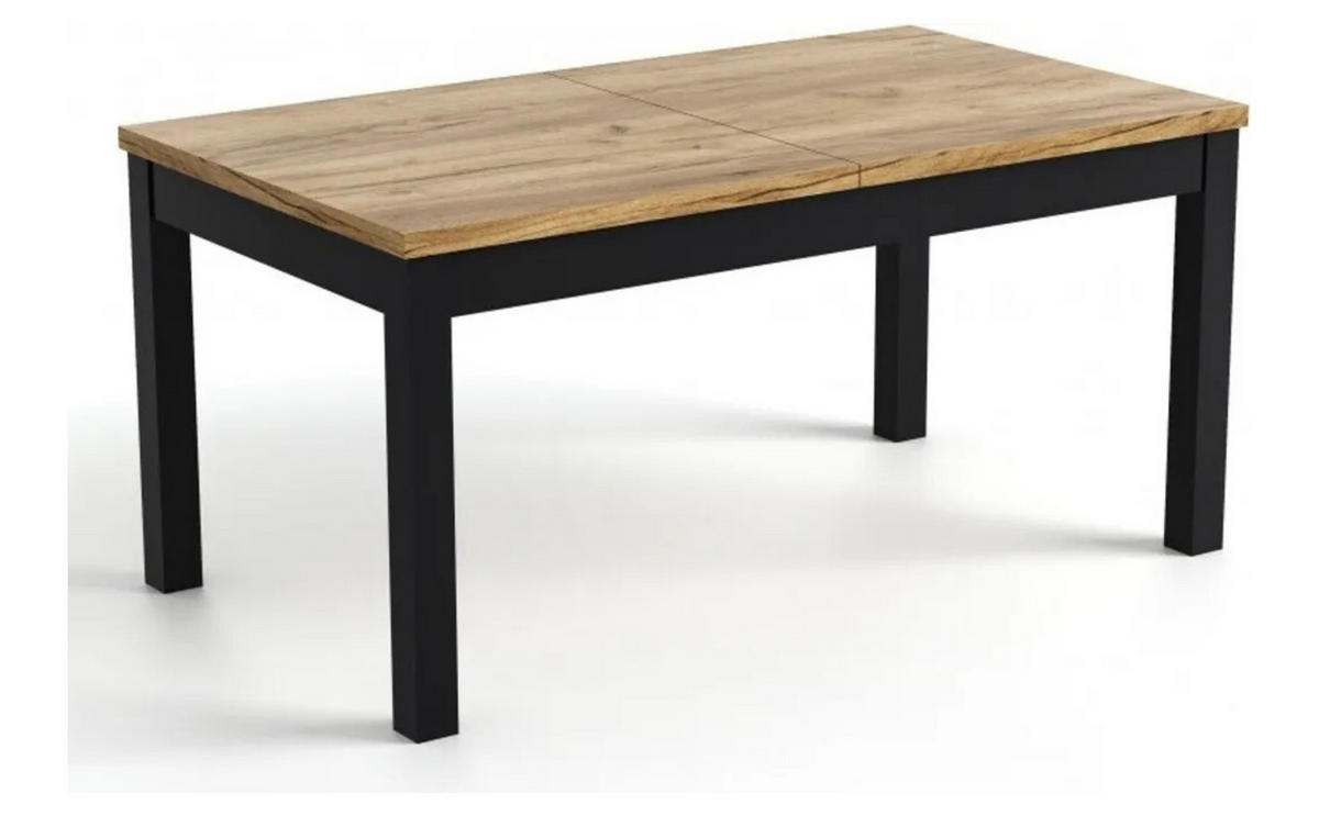 ESSZIMMERTISCH ROSA, ausziehbarer Tisch, Größe: 80 x 80 cm bis 120 cm, Wohnzimmertisch Farbe: Braun, mit Holzbeinen in Farbe Schwarz - Schwarz/Braun, Holzwerkstoff (80/80/76cm) - Sepro Meble