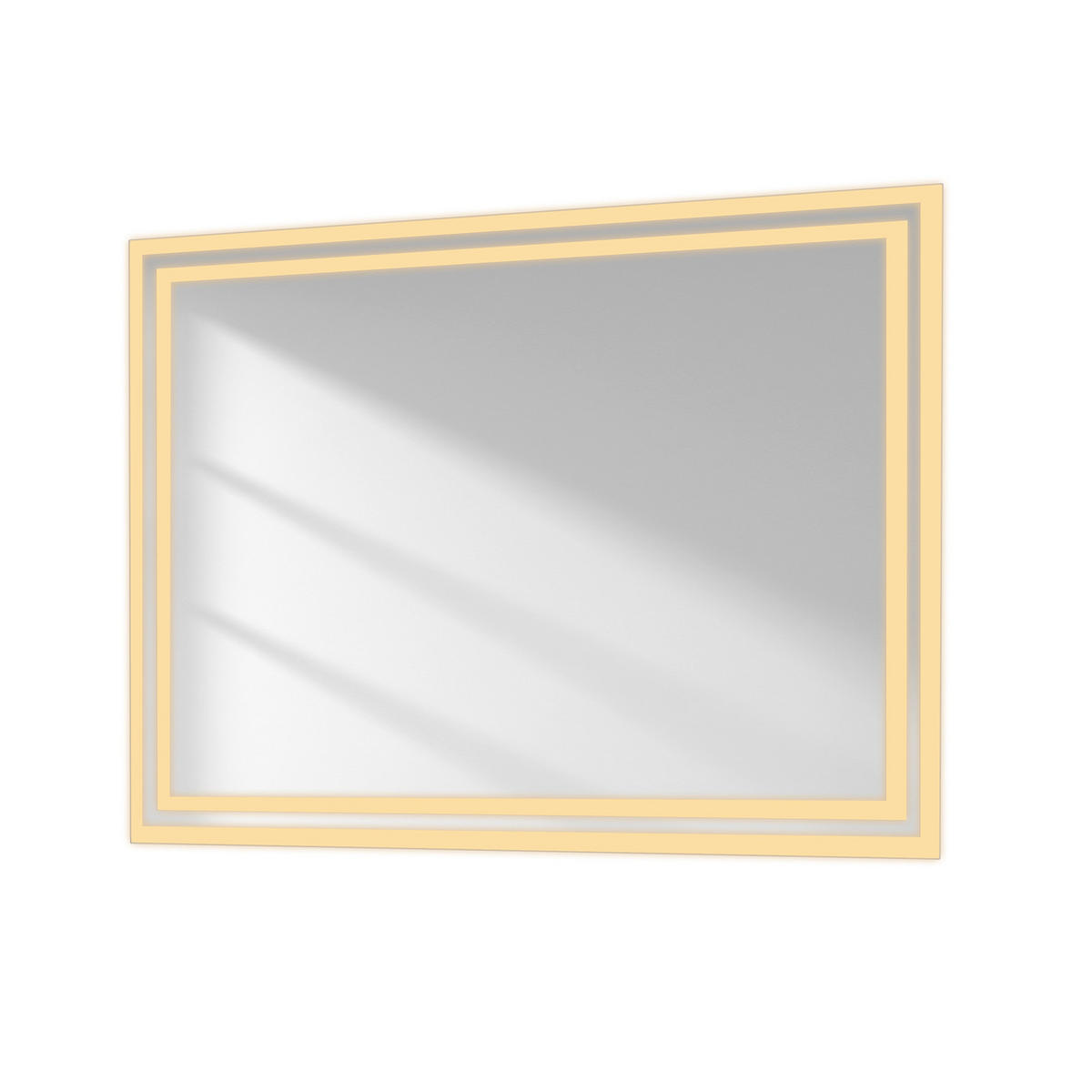 BADSPIEGEL mit Umweltfreundlicher Silberspiegel Beleuchtung 80/60/3,5 cm - Weiß, Glas (60/3.6/80cm) - EMKE