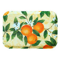 TABLETT Orangenhain, rechteckige Melamin Serviertablett 38x26 cm - Orange, Kunststoff (26/2/38cm) - Lashuma