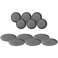 TELLERSET Matera anthrazit 12er Set - Anthrazit, Keramik (1/1/1cm) - Leonardo Living