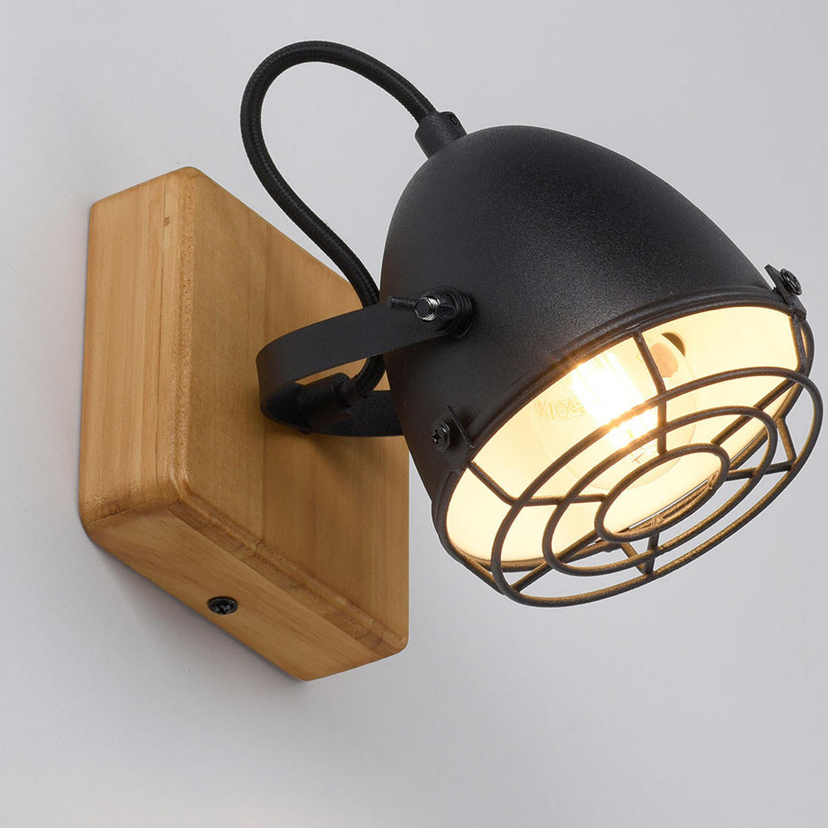 LED WANDLEUCHTE Holz Schwarz - Schwarz, Holz (20/20/11.5cm)