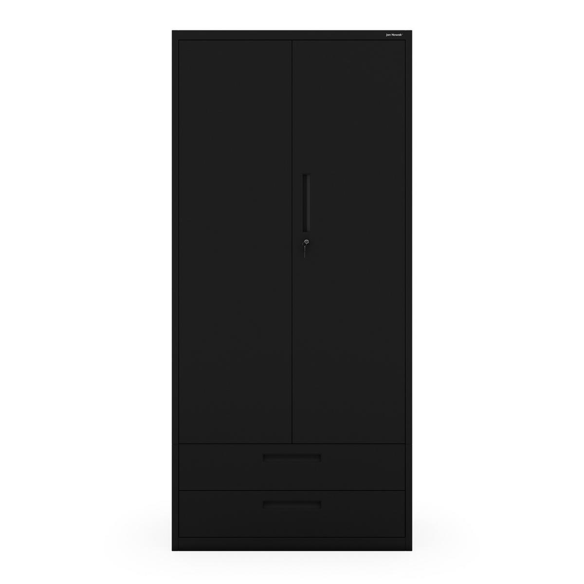 METALLSCHRANK Megan - Schwarz, Metall (90/195/40cm)