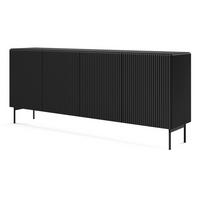 KOMMODE Breite Galiano mit 4 Türen, 195 cm, Schwarz - Schwarz, Holz (195/81/40cm) - Emporius