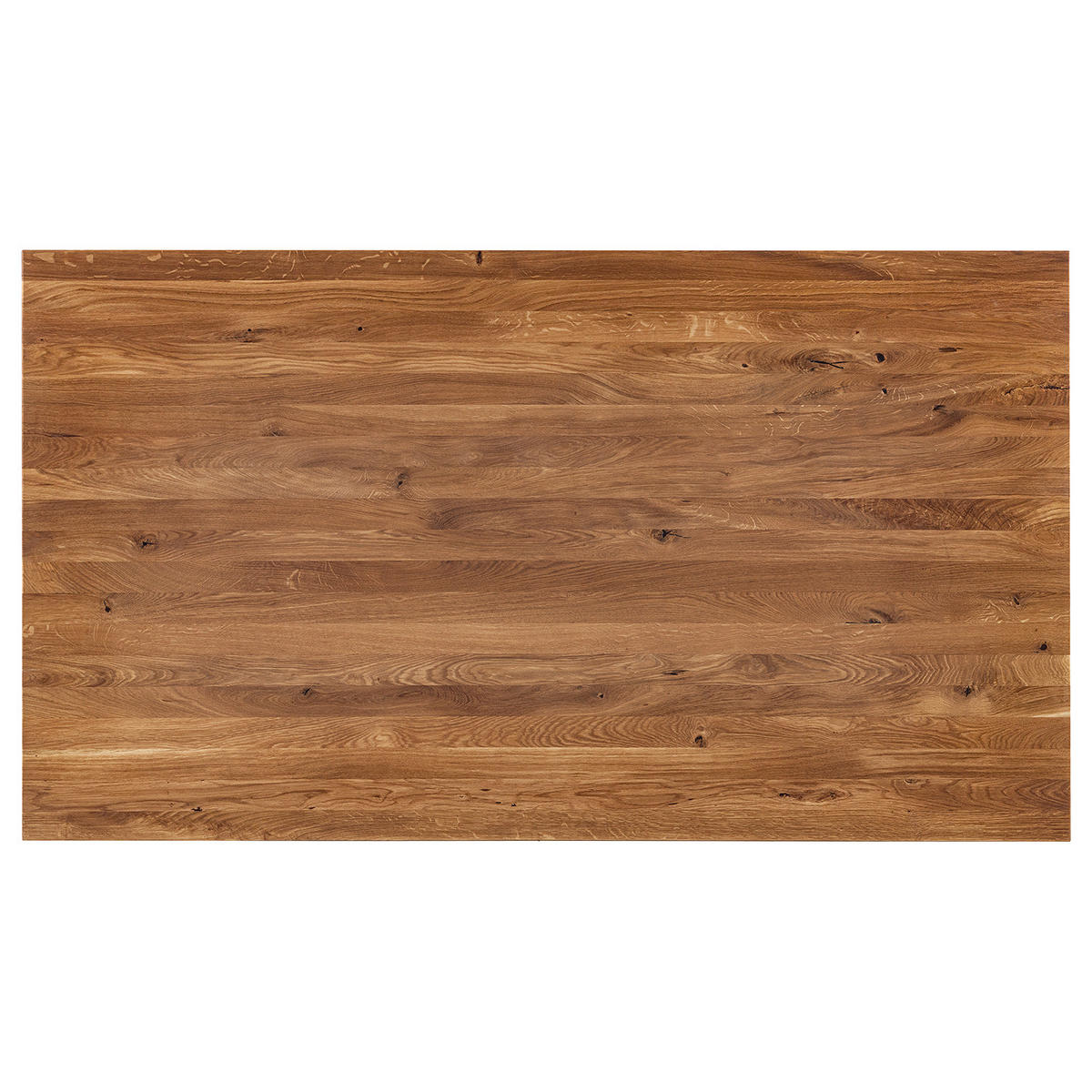 ESSTISCH - Eiche massiv / Metall - Eichefarben/Schwarz, Holz (90/160/77cm) - home24