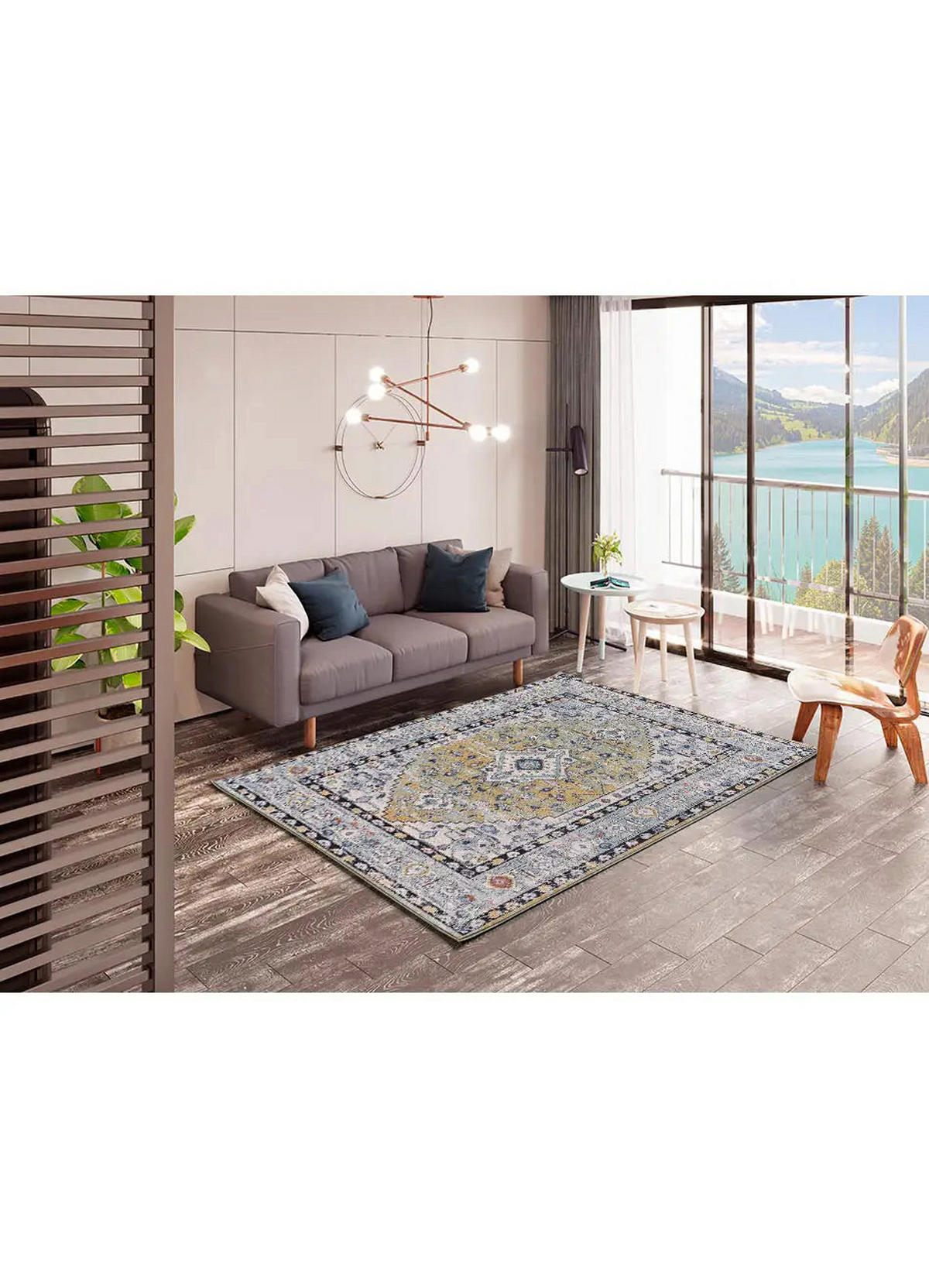 ORIENTTEPPICH Mehrfarbig Mabel 140/200 cm - Multicolor/Grau, Naturmaterialien/Textil (140/200cm) - Atticgo