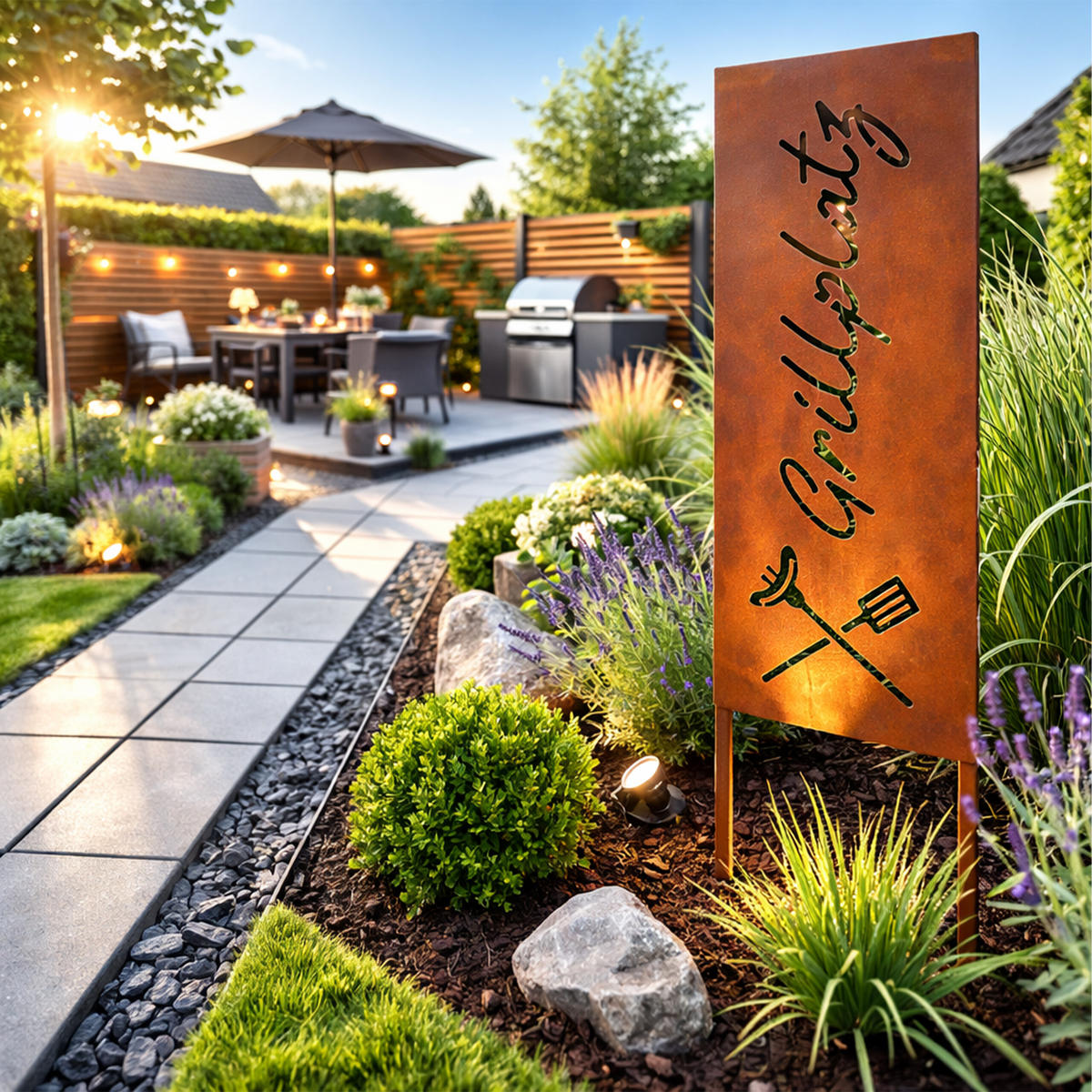 EDELROST-GARTENDEKO - Braun, Metall (1.5cm) - Relaxdays