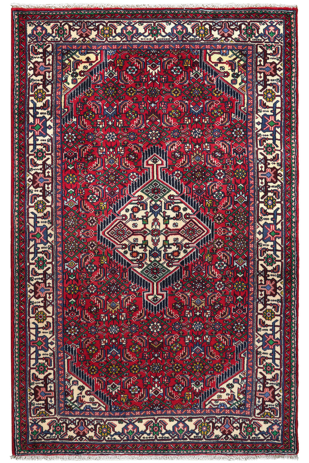 TEPPICH Assadabad Rot 192/122 cm Schurwolle - Rot, Textil (122/192cm) - Looma