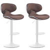 BARHOCKER 2er Set Stoff braun - Weiß/Braun, Textil/Metall (46/88/49cm) - CLP