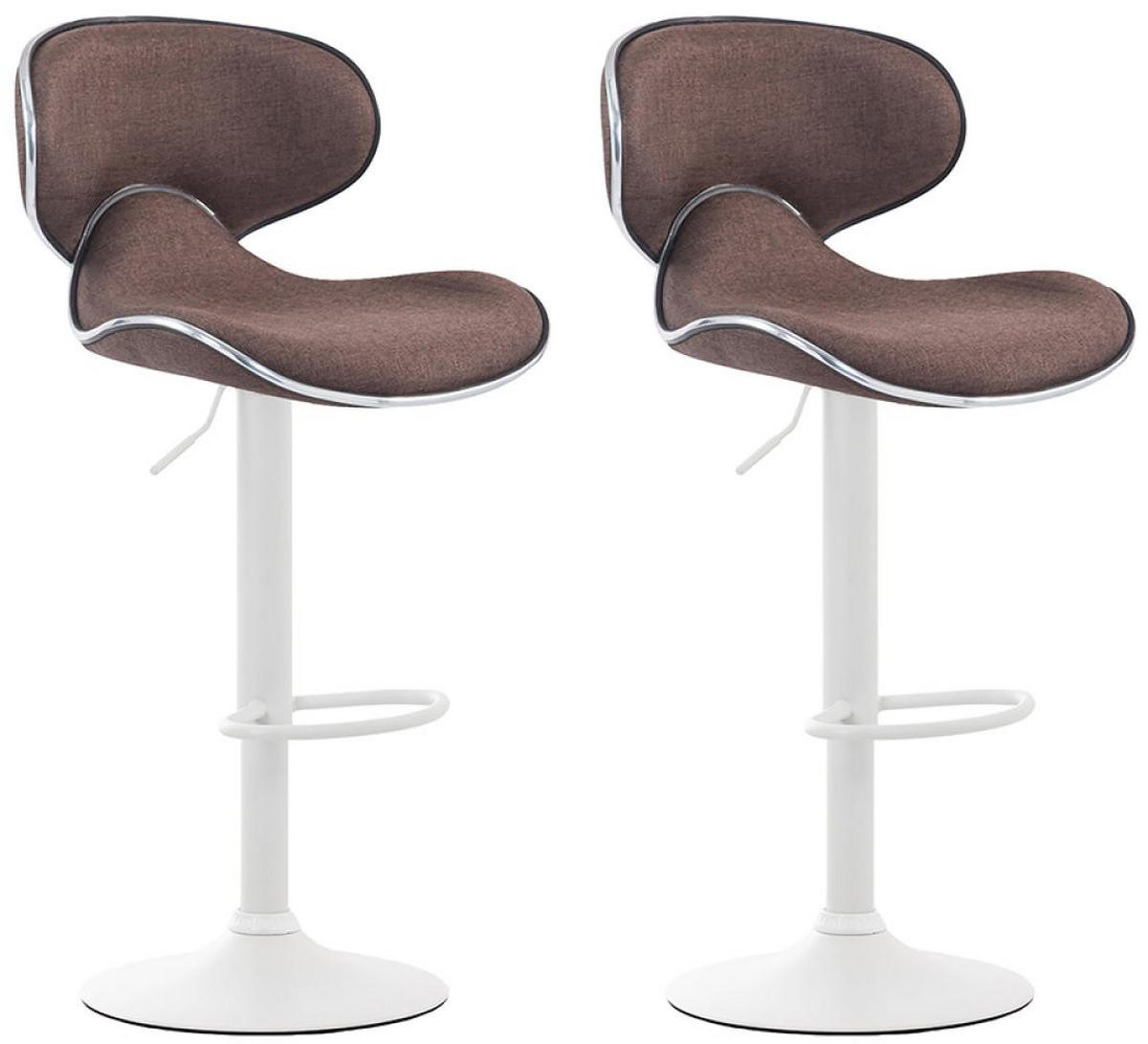 BARHOCKER 2er Set Stoff braun - Weiß/Braun, Textil/Metall (46/88/49cm) - CLP