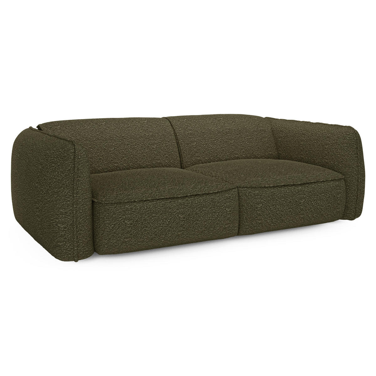SOFA 4-SITZER Bouclé-Stoff Olivgrün 230cm - Olivgrün, Textil (230/74/90cm) - Sia Home