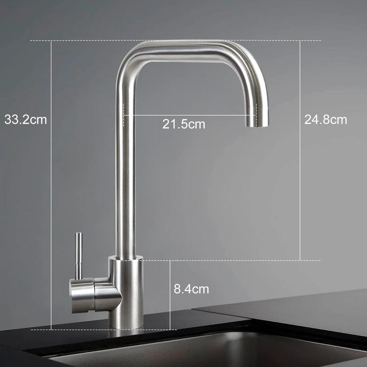 KÜCHENARMATUR Sophia - Silberfarben, Metall (6/34/22cm) - Nettlife