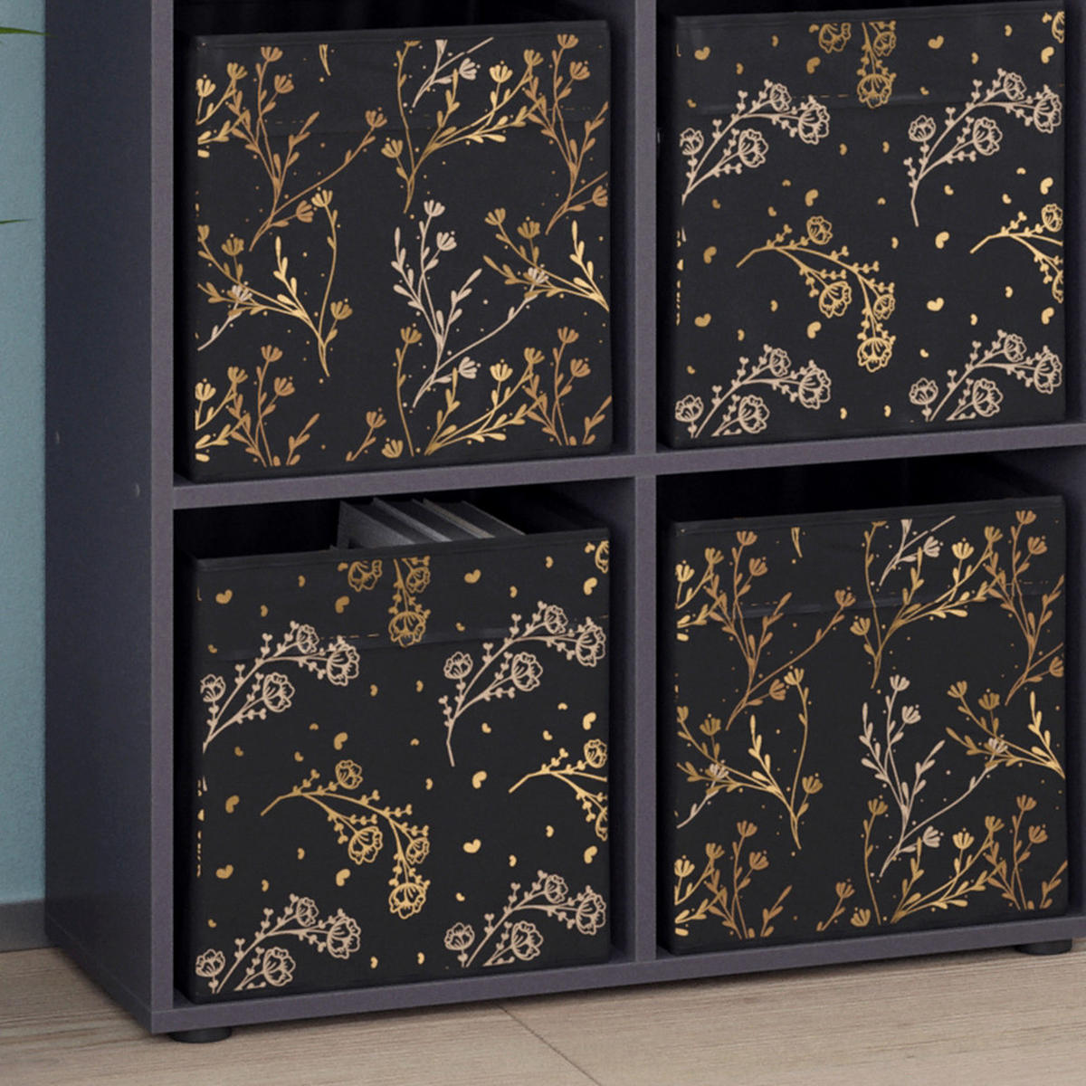 DĚLICÍ STĚNA Tetra Černá - černá, kompozitní dřevo (72.6/72/29cm) - Vicco