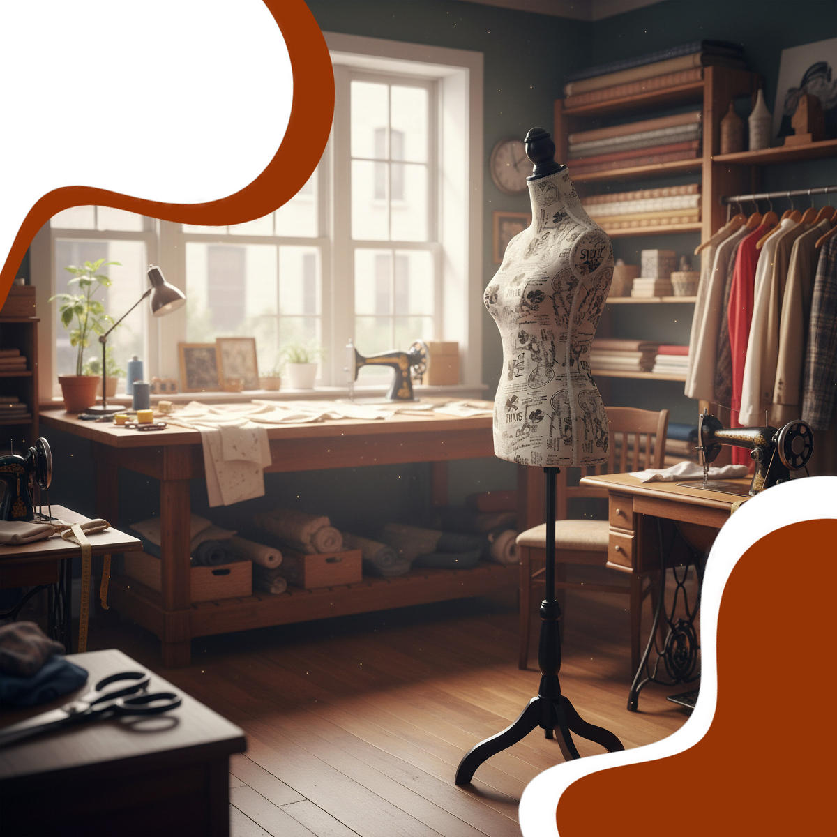 KREJČÍCKA pupa - viacfarebná, drevo/textil (41/175/34cm) - Relaxdays