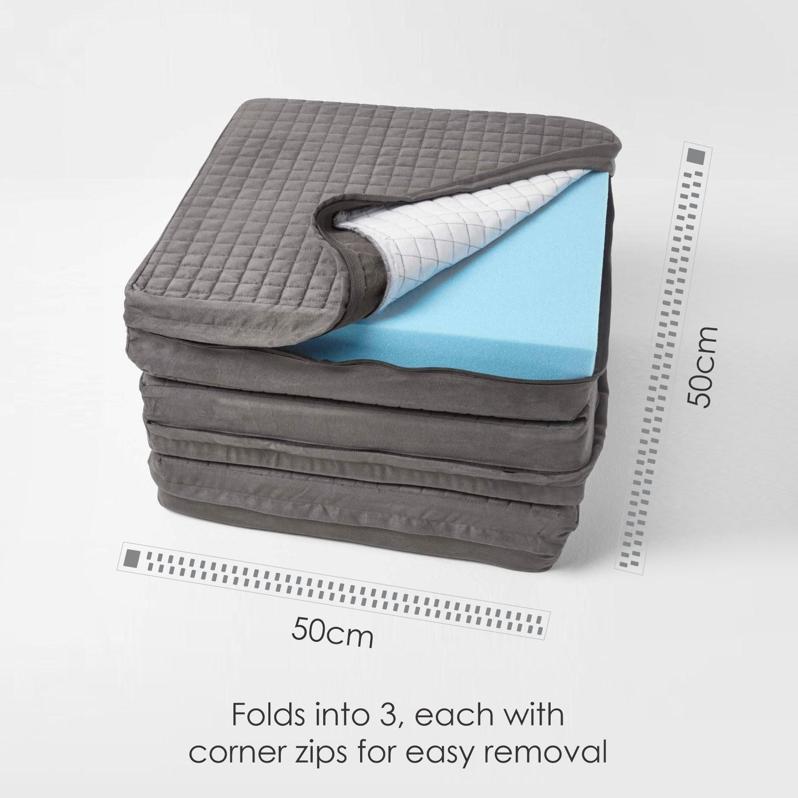 SOFA-AUFLAGE Velours grau 150/50/10 cm – langes Sitzkissen orthopädisch - Grau, Textil (150/50/10cm) - Homescapes