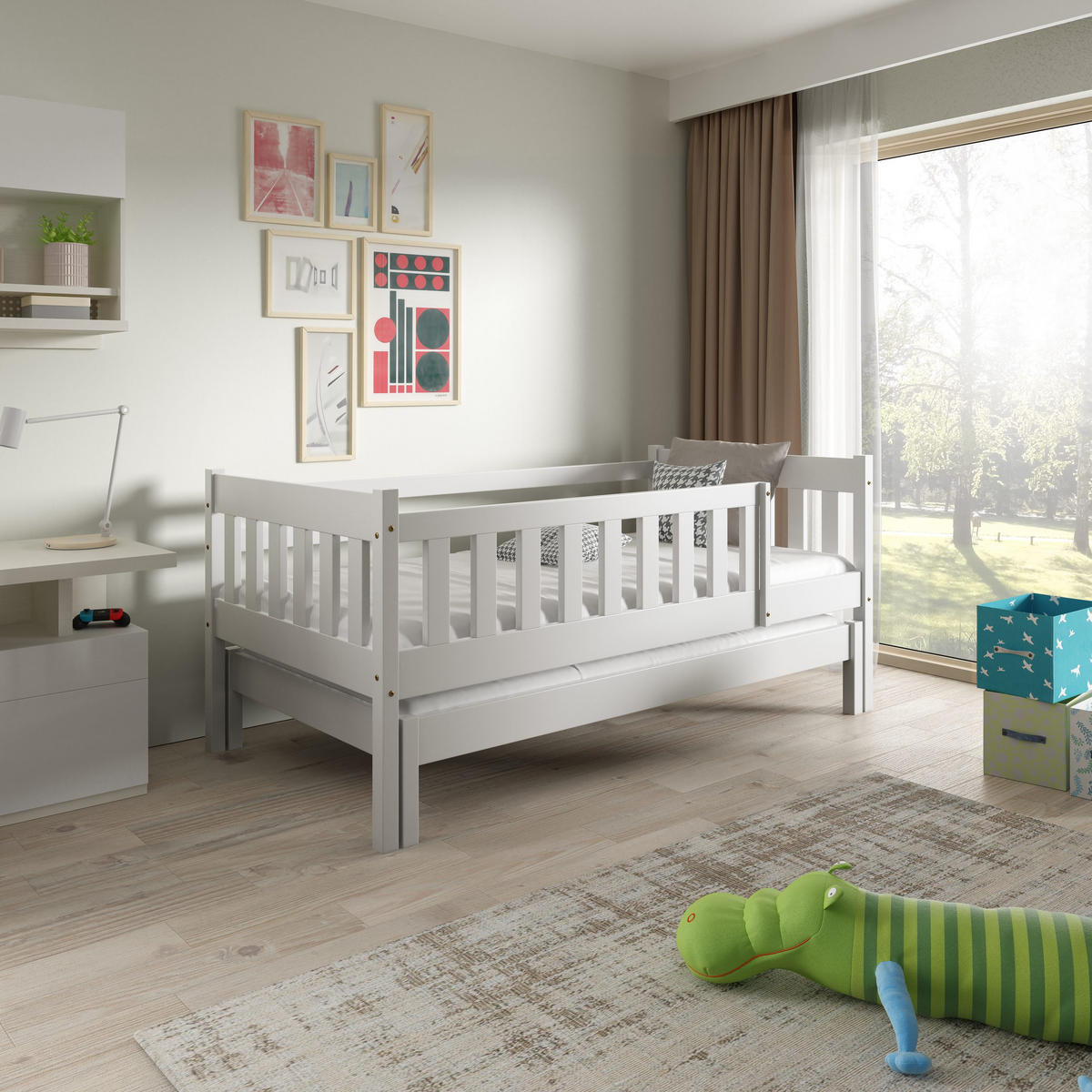 KINDERBETT STELLA 80x160 cm Weiß - Weiß, Holz (80/160cm) - MASSENO