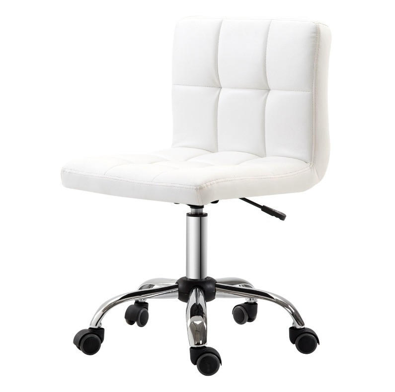 DREHSTUHL in Weiß höhenverstellbar mit Kunstleder und 5 Rollen,51/92/46 cm - Weiß, Kunststoff (46/92/51cm) - Flora Grace