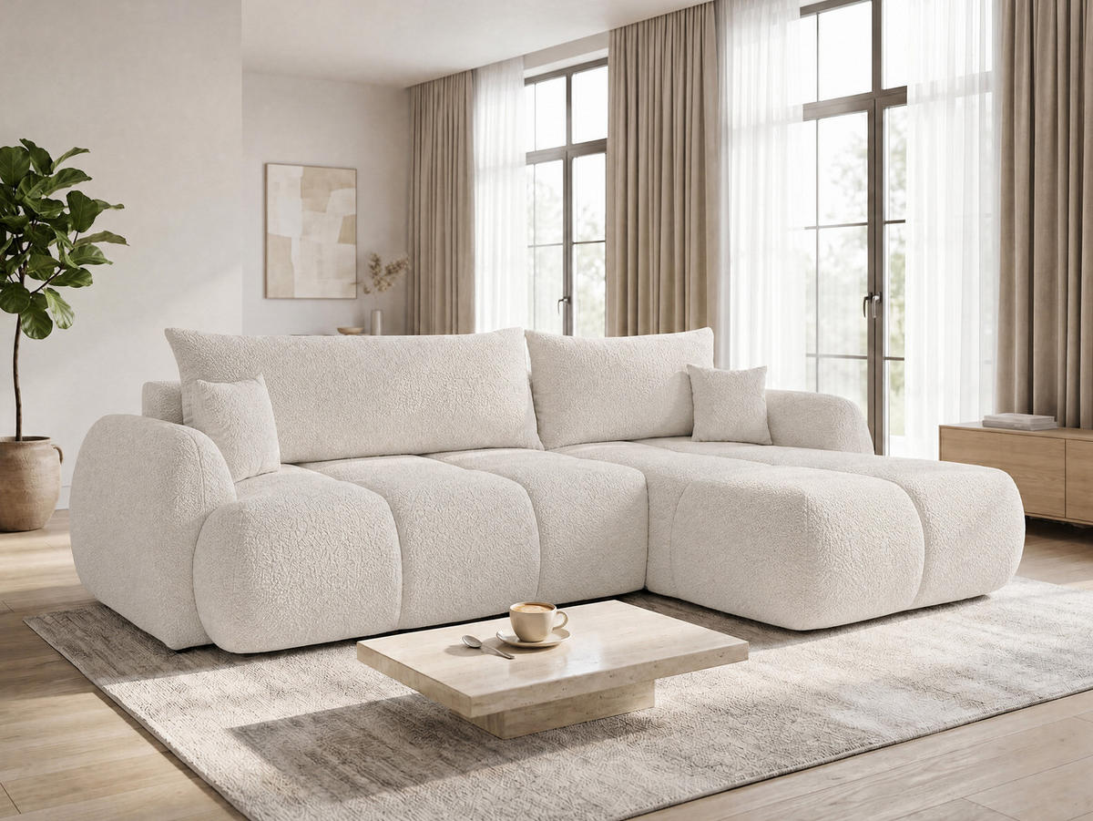 ECKSOFA Loria, Seite: Rechts - Schwarz/Weiß, Holz/Kunststoff (183/273cm) - Sofnet