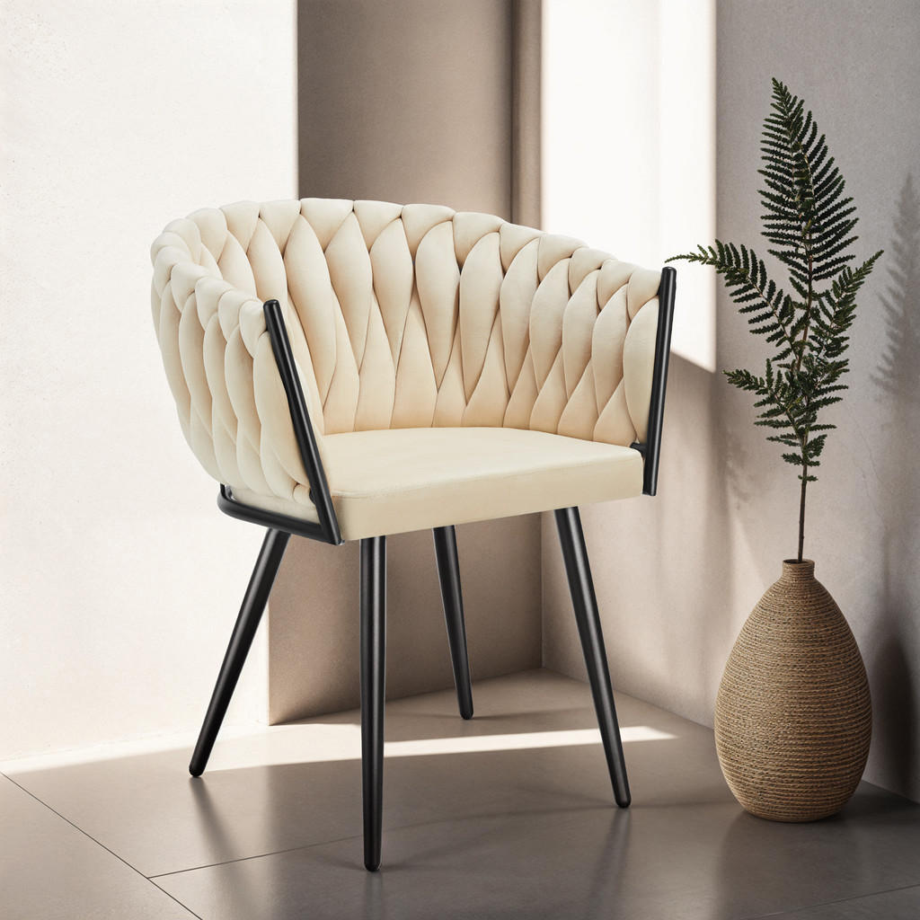 Thumbnail - tectake Esszimmerstuhl, Sand, Textil, Pappel, 60.5x75x55 cm, Esszimmer, Stühle, Esszimmerstühle, Armlehnenstühle