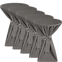 STEHTISCHHUSSE Premium Ø 60cm Anthrazit (5tlg) - Anthrazit, Textil (60/145cm) - Beautissu 