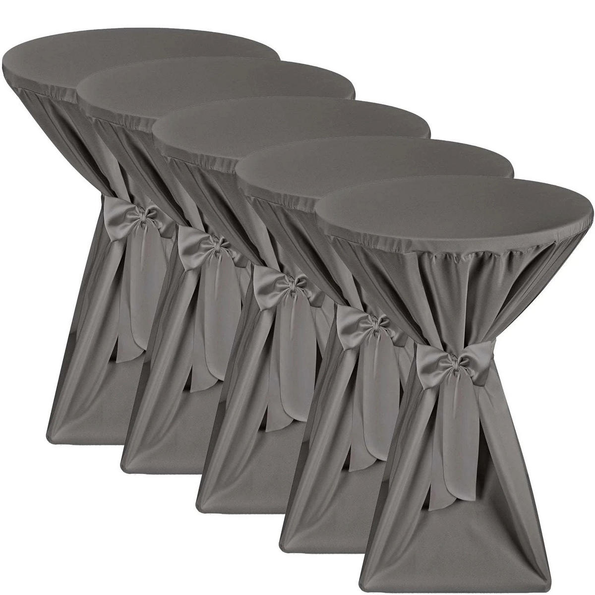 STEHTISCHHUSSE Premium Ø 60cm Anthrazit (5tlg) - Anthrazit, Textil (60/145cm) - Beautissu 