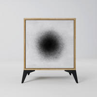 SIDEBOARD BLACK HOLE, Eichefarben, 57,5x42x70,5 cm, Schwarze Metall-Sternfüße - Eichefarben/Multicolor, Holzwerkstoff/Metall (57.5/70.5/42cm) - SpaceRebels
