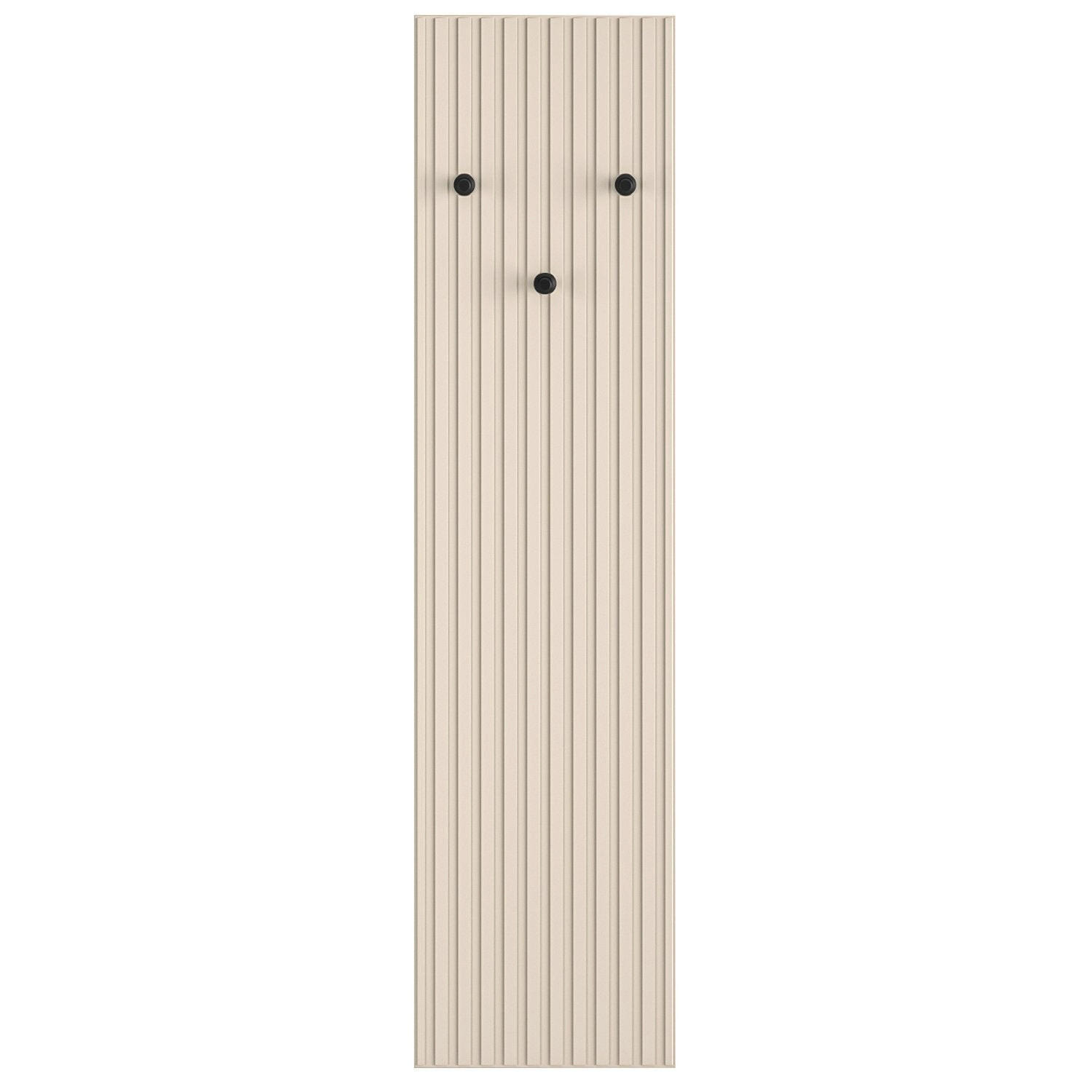 WANDGARDEROBE Caletto Beige mit Lamellen 34 cm - Beige/Schwarz, Holzwerkstoff (34/137/2cm) - Selsey