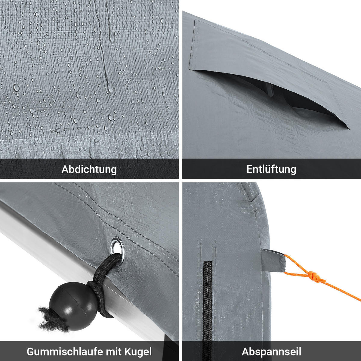 FAHRRADGARAGE Grau, 159x165x219cm - Grau, Metall (159/165/219cm) - SoBuy