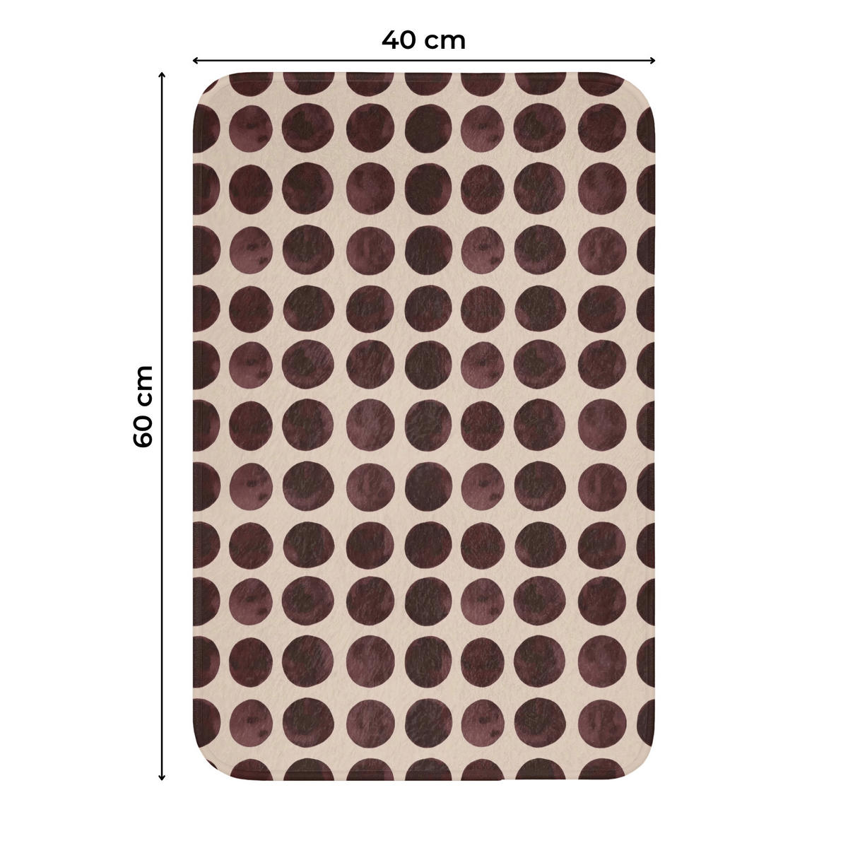 WC PŘEDLOŽKA Puntíky - Vzor - Hnědý 40x60 cm - bordeaux, textil/plast (40/1cm) - OnlyWow