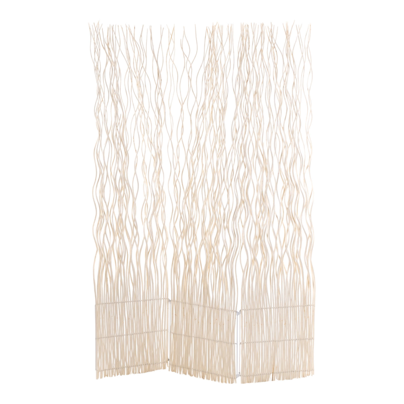PARAVENT Wave 3 Weidenzweige geblichen - Beige, Naturmaterialien (120/170/6cm) - DESIGN DELIGHTS