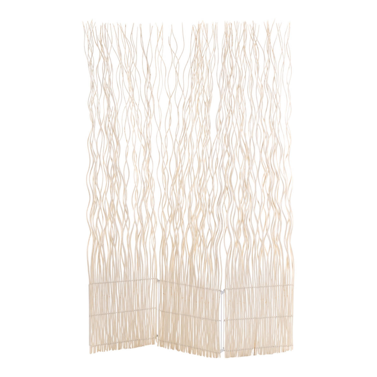 PARAVENT Wave 3 Weidenzweige geblichen - Beige, Naturmaterialien (120/170/6cm) - DESIGN DELIGHTS