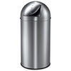MÜLLEIMER Mit Pushdeckel & Inneneimer Aus Metall 40 Liter 74 x 34 x 34 cm Matt Edelstahl & Silber - Silberfarben, Metall (34/74/34cm) - PROREGAL