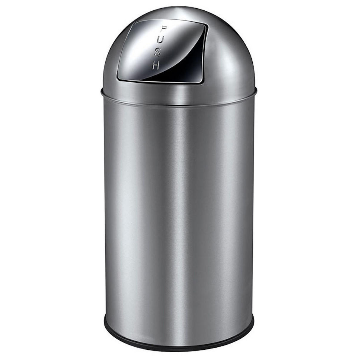 MÜLLEIMER Mit Pushdeckel & Inneneimer Aus Metall 40 Liter 74 x 34 x 34 cm Matt Edelstahl & Silber - Silberfarben, Metall (34/74/34cm) - PROREGAL