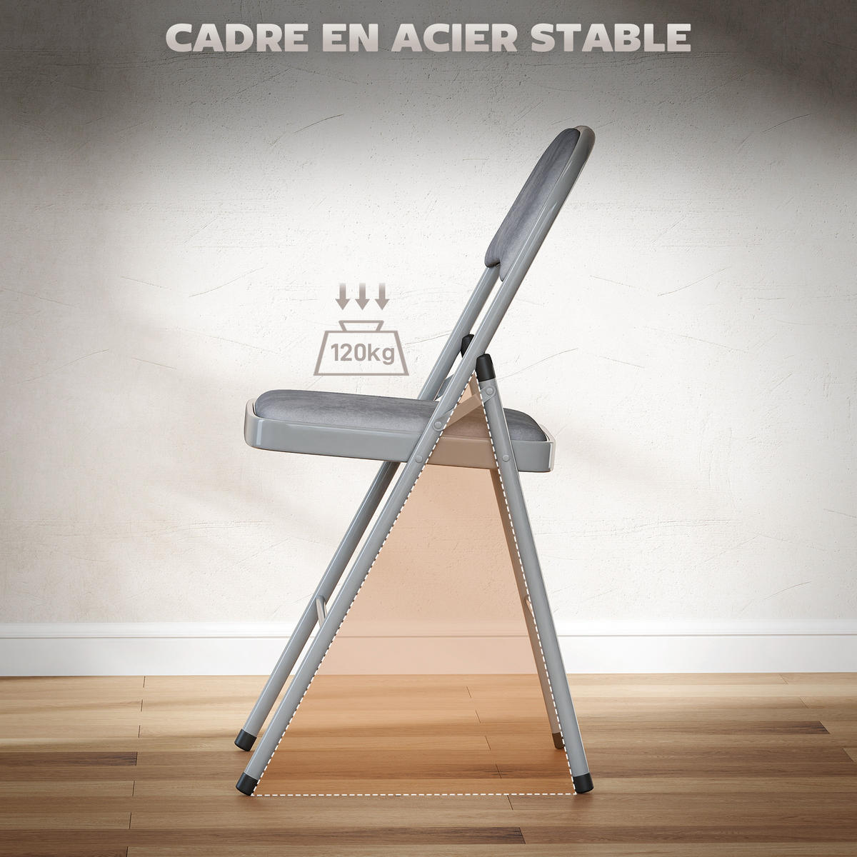KLAPPSESSEL Grau 4 Stück - Grau, Naturmaterialien (45/78/46cm) - GiPP