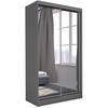 SCHWEBETÜRENSCHRANK Debra 120/216/61 graphit mit Spiegel und Schubladen - Graphitfarben, Holzwerkstoff (120/216/61cm) - Beautysofa