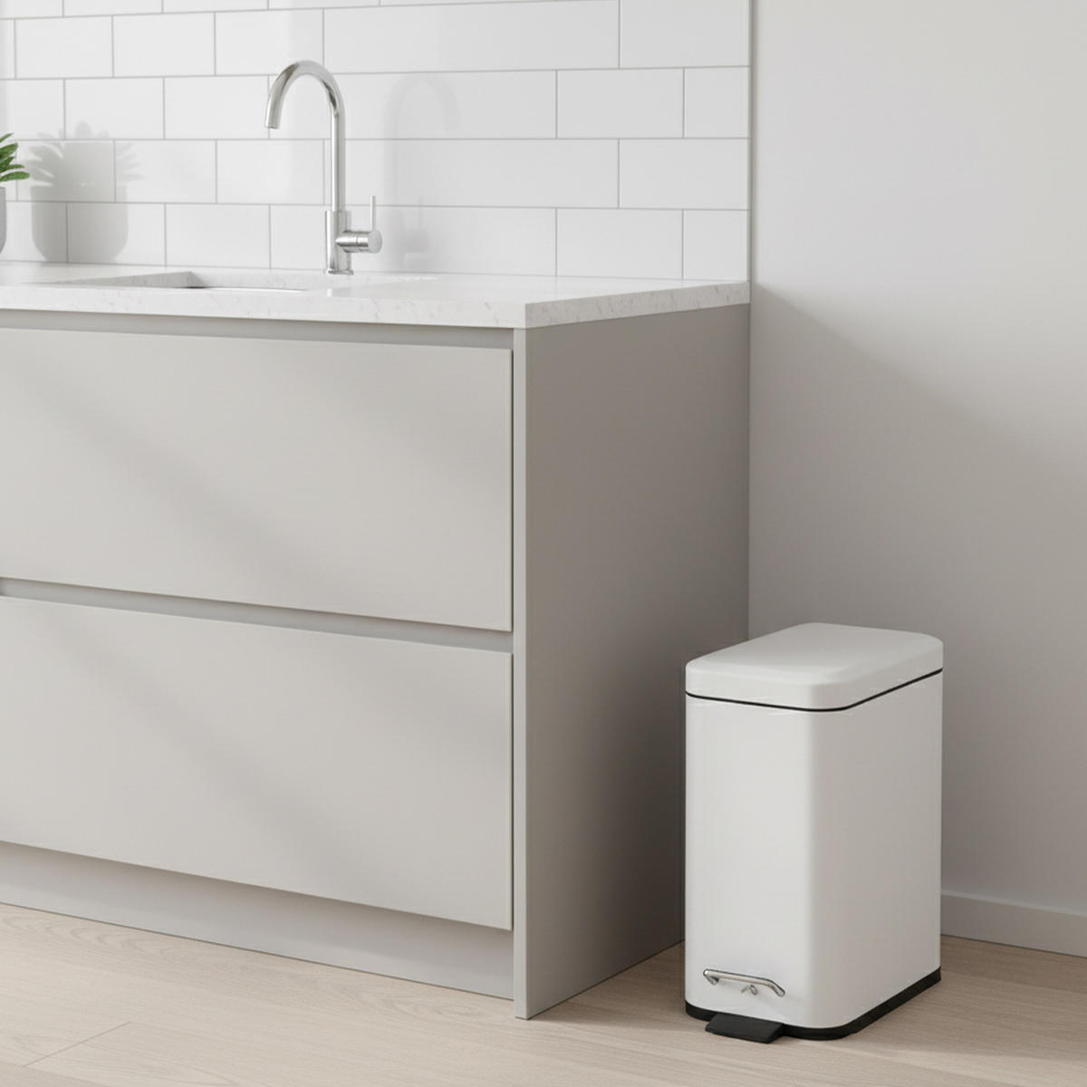 BAD-MÜLLEIMER - Multicolor, Kunststoff/Metall (14/29.5/26cm) - Relaxdays