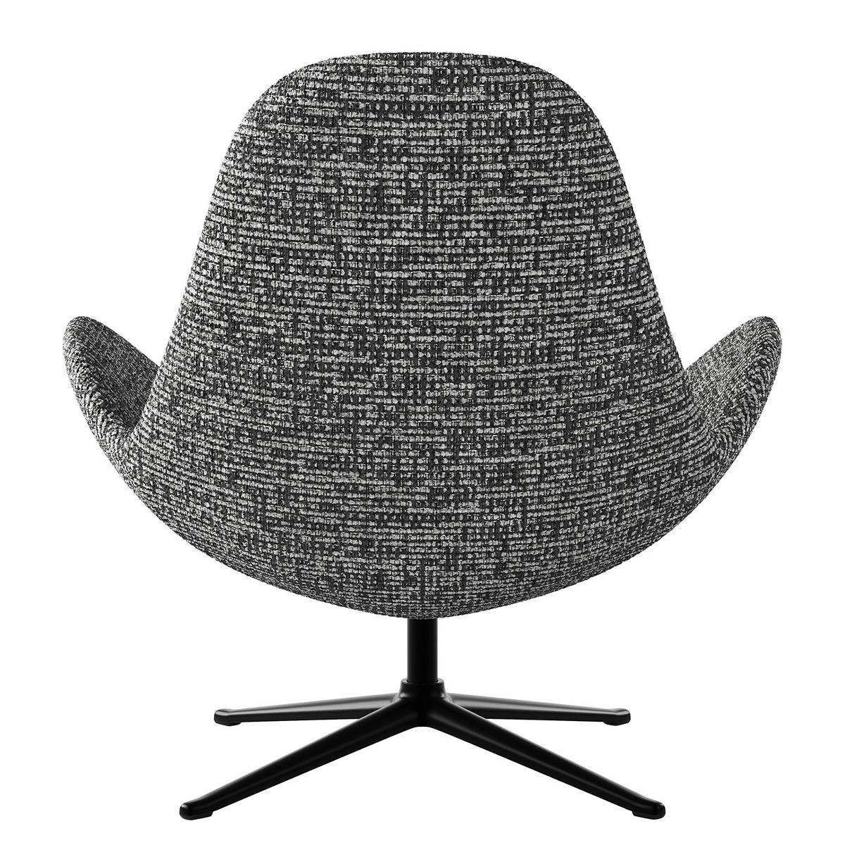 SESSEL - Schwarz/Grau, Textil/Metall (87/90/82cm) - home24