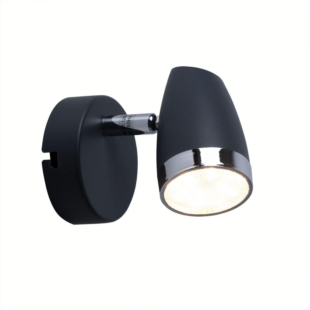 LED WANDLEUCHTE Nero Anthrazit beweglicher Spot - Anthrazit, Metall (8/9/13.8cm) - Globo Lighting