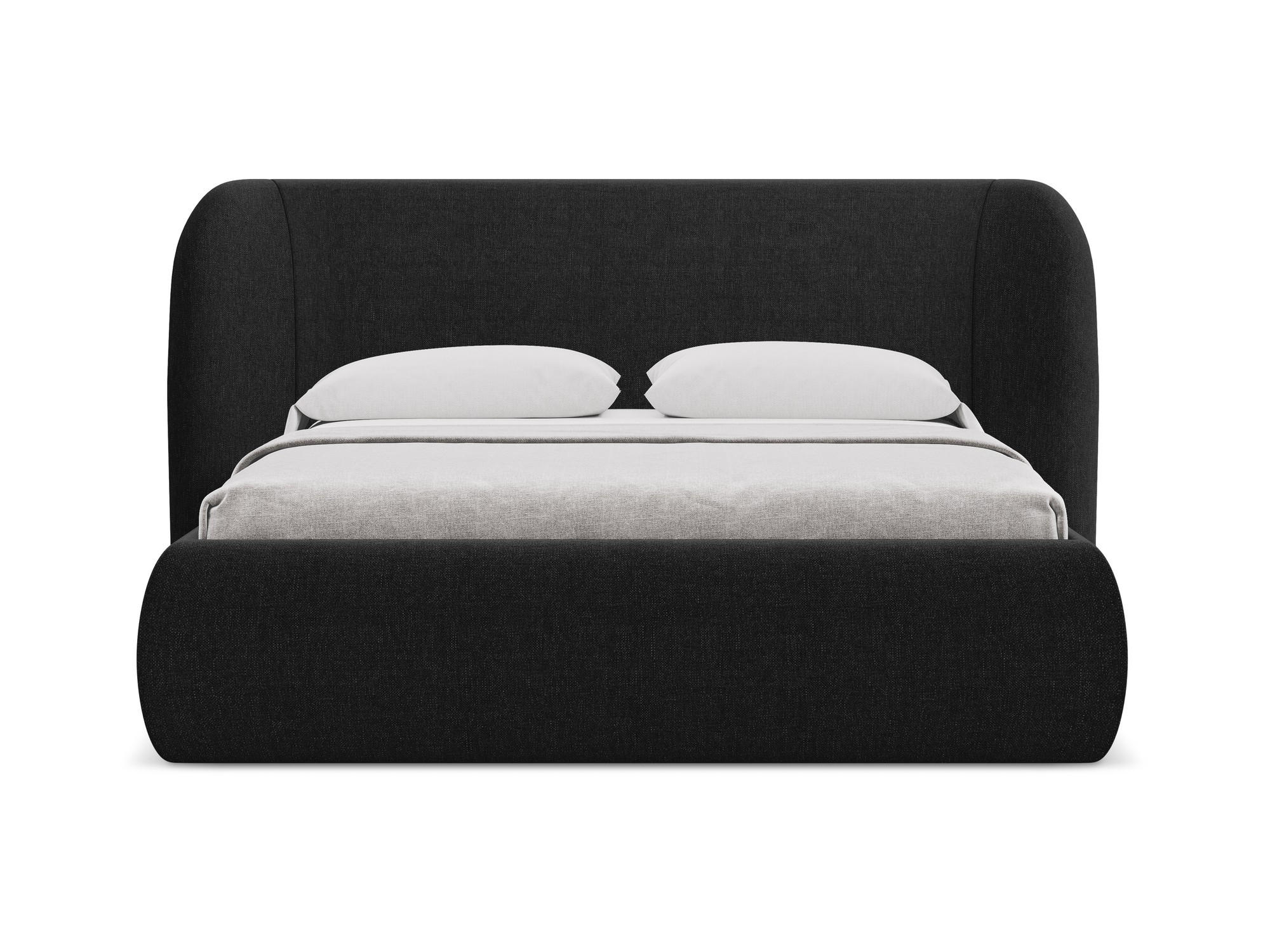 POLSTERBETT mit Bettkasten und Lattenrost 210x215 Schwarz - Schwarz, Kunststoff/Textil (160/200cm) - Makamii