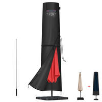 SCHUTZHÜLLE für Sonnenschirm 220 cm Wasserdicht 420D Oxford Abdeckung mit Stab - Schwarz, Textil (50/30/220cm)