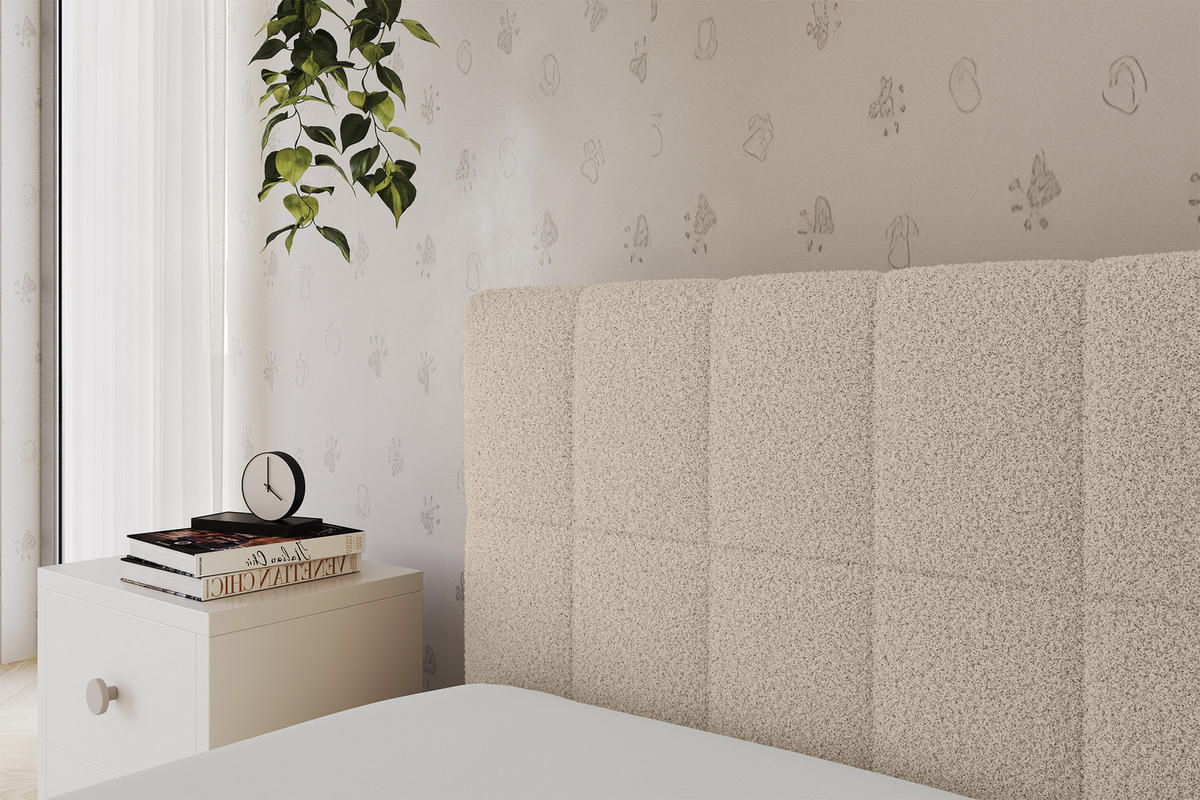 EINZELLBETT Jugendbett mit Bettkasten, Rechts - TULY 100x200 Dunkelbeige - Taupe, Holzwerkstoff/Textil (100/200cm) - ALTDECOR