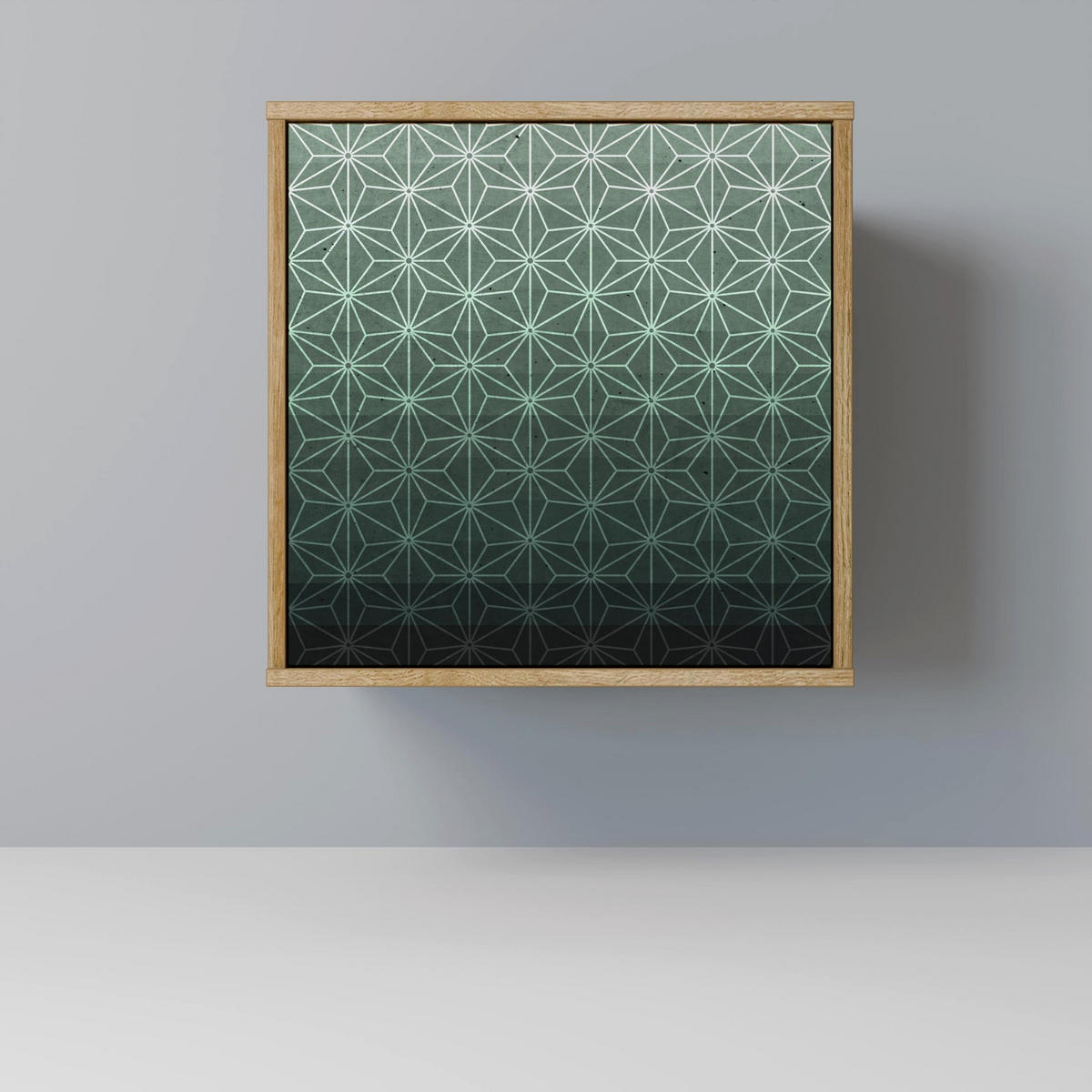 SIDEBOARD ORNAMENTAL GLIMMER, Eichefarben, 57,5x42x77,5 cm, Schräge Buchenholzfüße - Eichefarben/Buchefarben, Holzwerkstoff/Buchenholz (57.5/77.5/42cm) - SpaceRebels