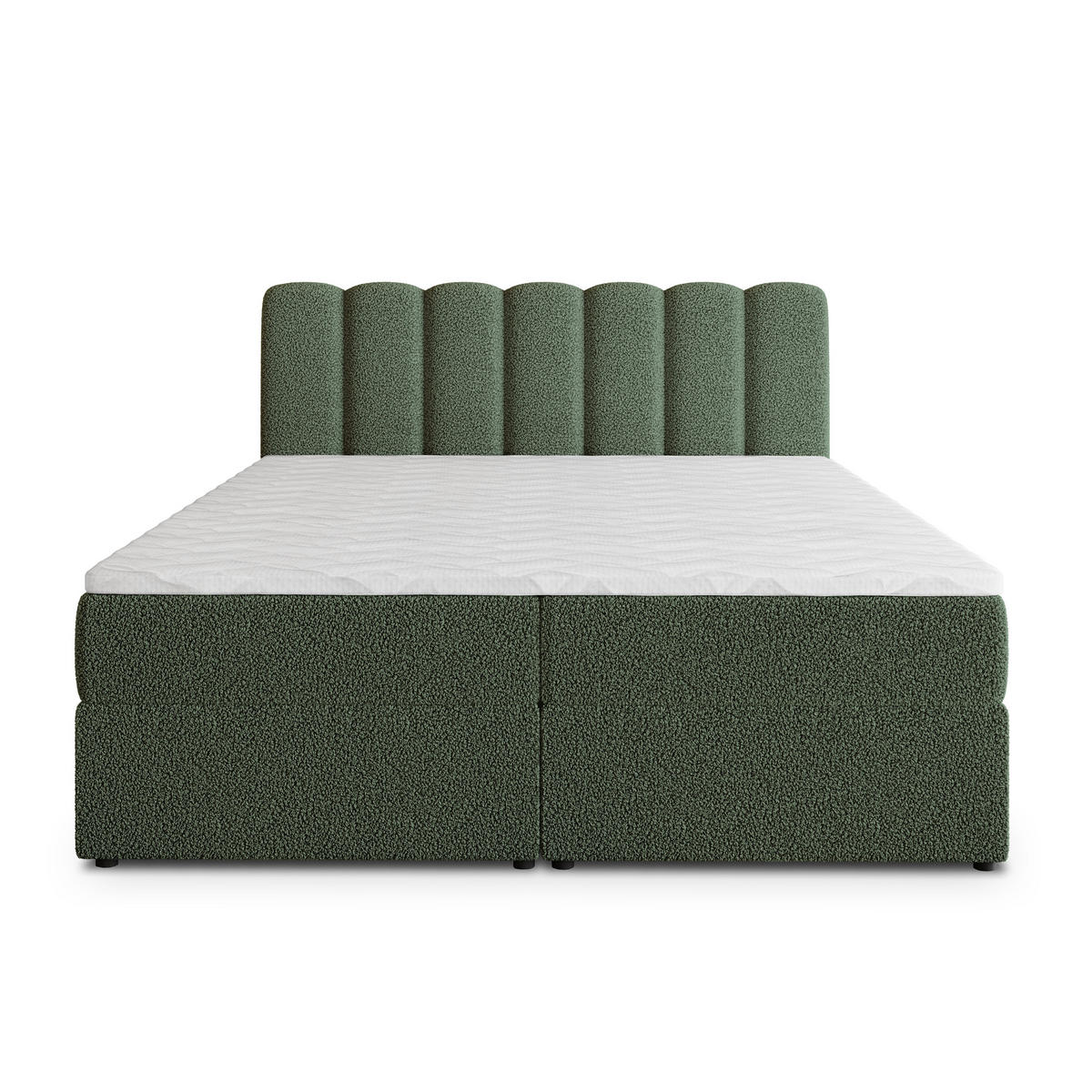 POSTEL BOXSPRING SOLIA 180x200 cm, s matrací a úložným prostorem, zelená barva - zelená barva, kompozitní dřevo/textil (180/200cm) - MASSENO