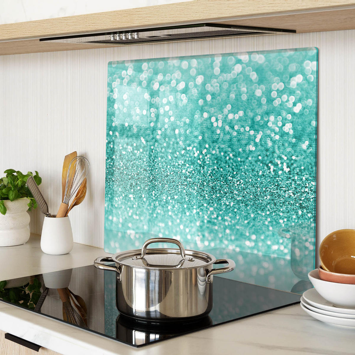 GLASPLATTE 60x52 cm Kleine Dinge - Blau, Glas (60/0.4/52cm) - TULUP