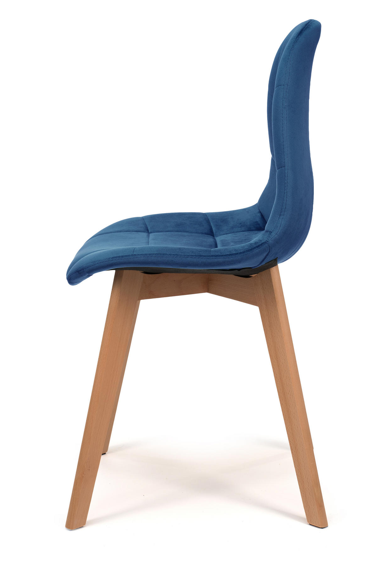 STUHL VEGAS im skandinavischen Stil - marineblau - Samt Velours - Dunkelblau/Naturfarben, Holz/Kunststoff (47/86/42cm) - NEW HOME
