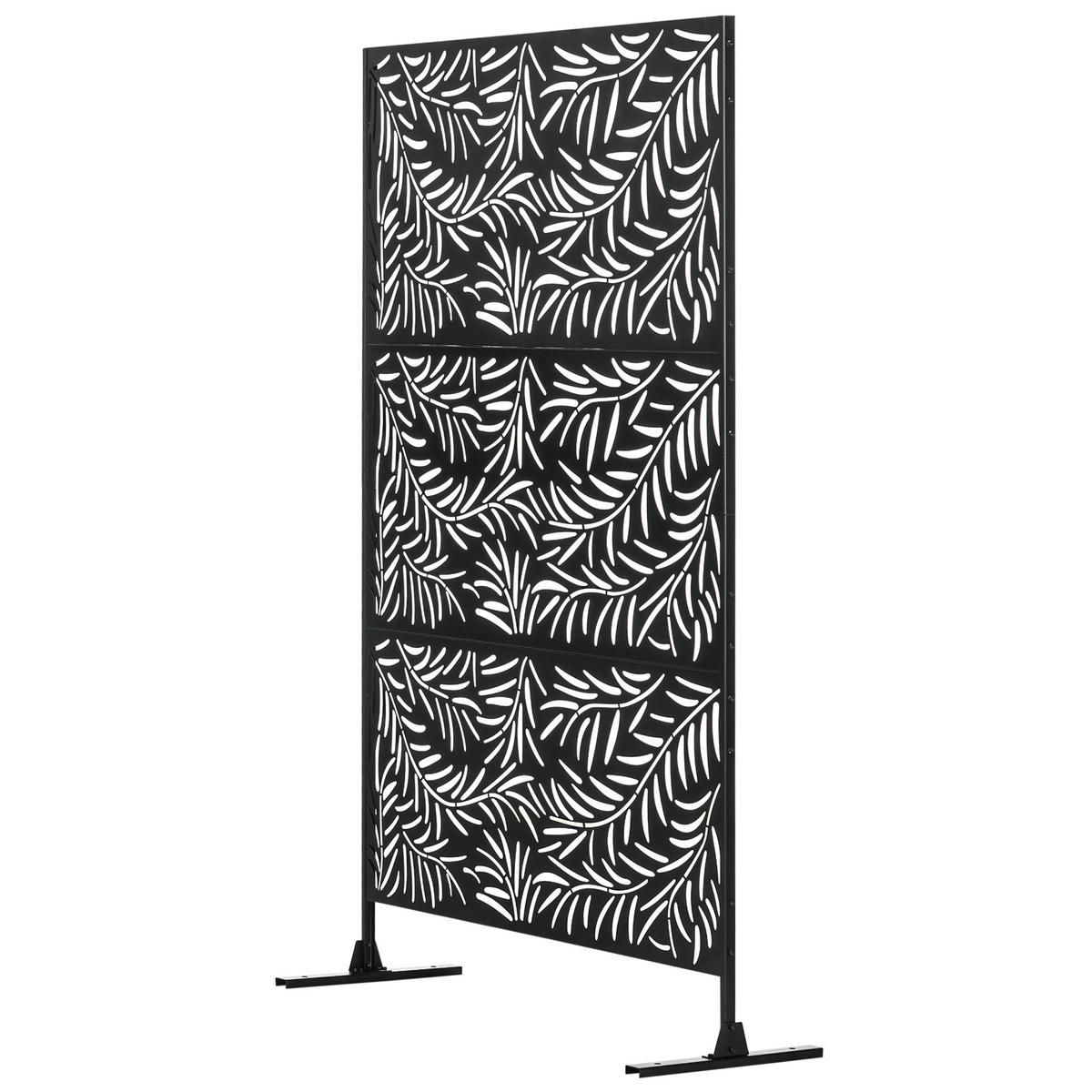 SICHTECHUTZWAND DE-09962 wetterbeständig, Stahl Schwarz - Schwarz, Metall (45/198cm) - ComfortXL