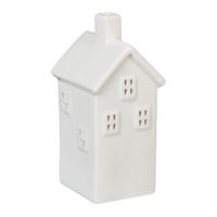 TEELICHTHAUS - Weiß, Keramik (14cm) - Relaxdays