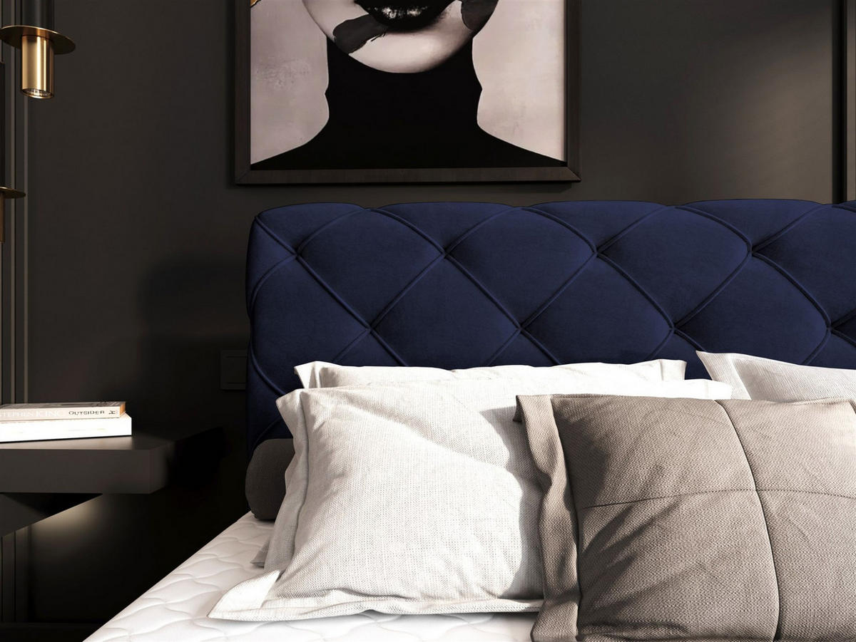 BOXBETT Gisel - Blau, Holzwerkstoff/Textil (140/200cm) - Fun Möbel