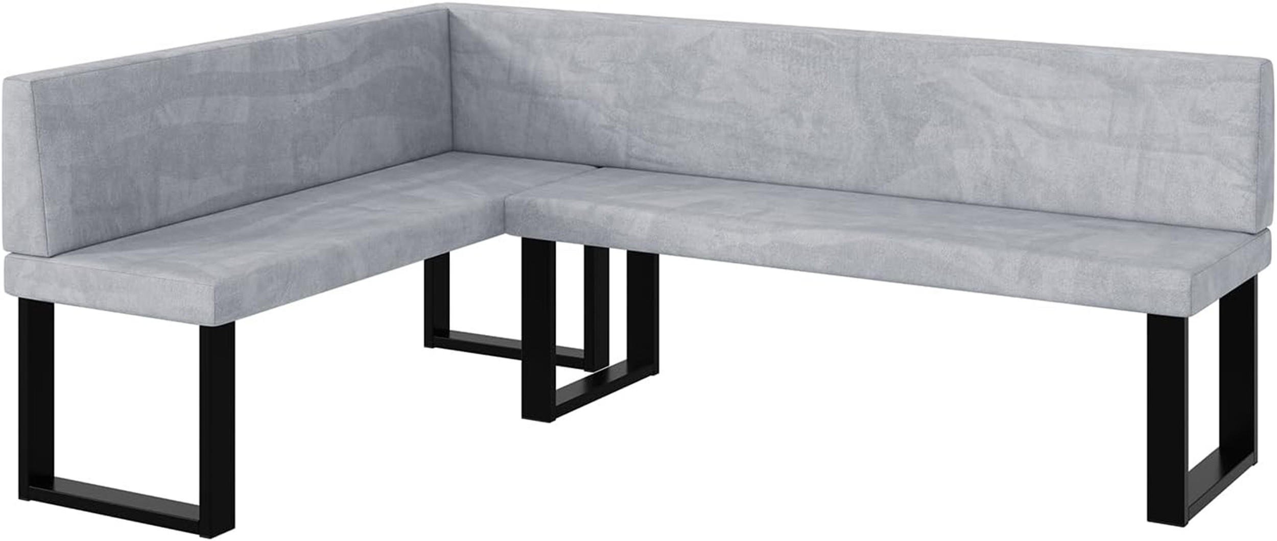 ECKBANK TONI_U - Hellgrau, Textil (142/196cm) - Meblini