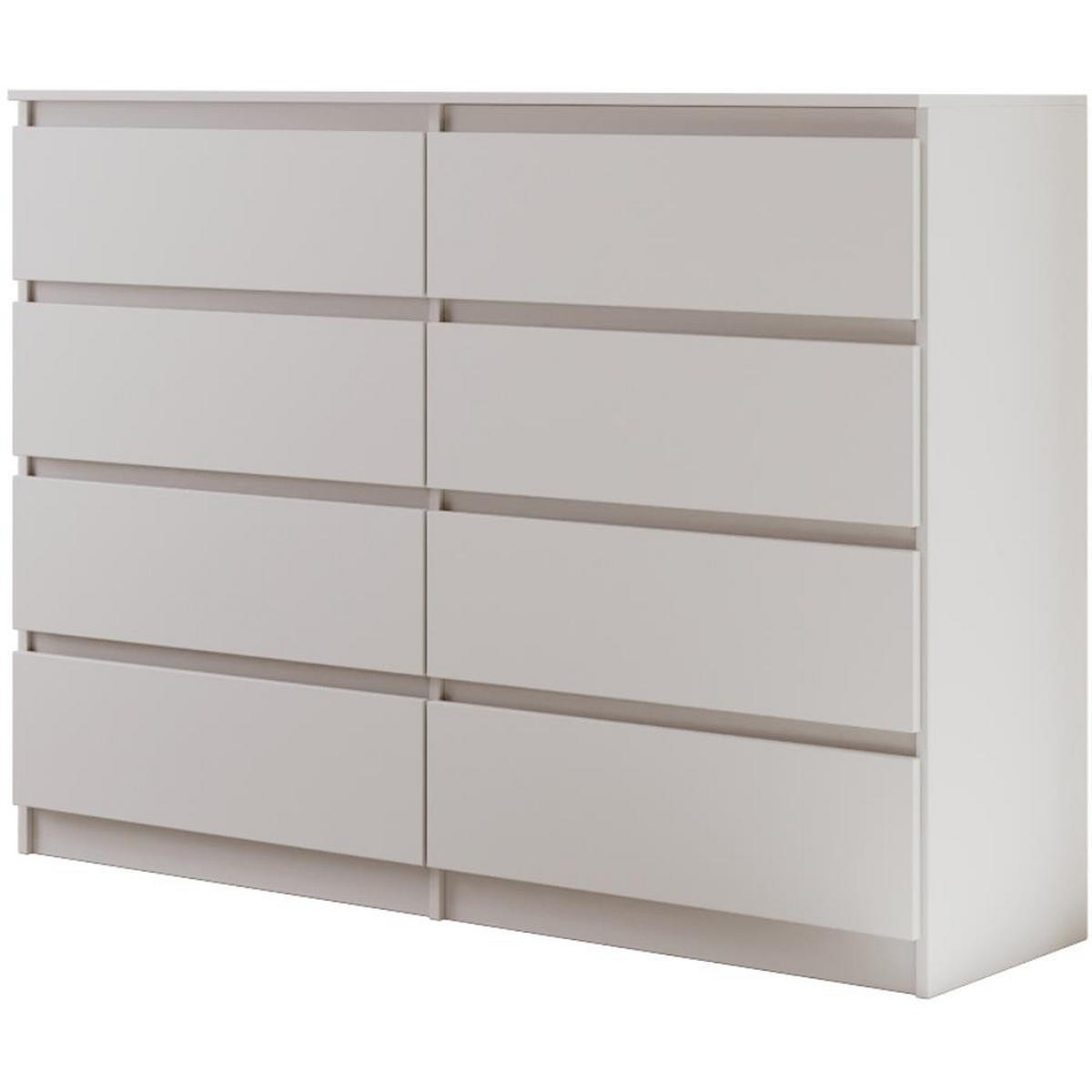 KOMMODE Lemon 140 cm mit acht Schubladen weiß matt - Weiß, Holzwerkstoff (140/101.5/39cm) - Beautysofa