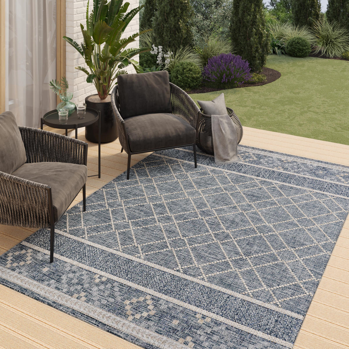 TEPPICH MELISSA BLAU 150/240 cm - Blau, Textil (150/240cm) - Tapiso